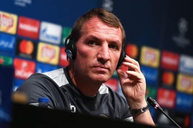 Celtic manager Brendan Rogers faces the media ahead of the Champions League tie in Barcelona. Picture: David Ramos/Getty Images