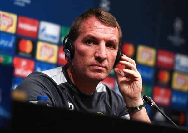 Celtic manager Brendan Rogers faces the media ahead of the Champions League tie in Barcelona. Picture: David Ramos/Getty Images