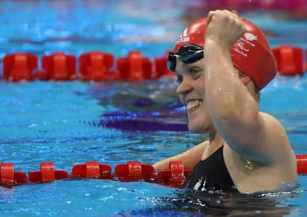 Ellie Simmonds celebrates after wining the women's 200m iIndividual medley SM6 final.  Picture: Buda Mendes/Getty