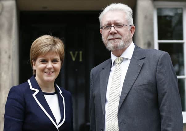 Europe Minister Michael Russell with 
First Minister Nicola Sturgeon