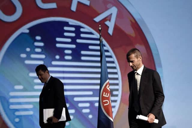 Uefa's newly elected president, Aleksander Ceferin of Slovenia, right, will replace Michel Platini. Picture: Aris Messinis/AFP/Getty Images