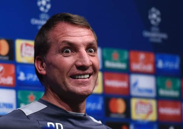 Brendan Rodgers saw his side lose 7-0 to Barcelona last night. Picture: AFP/Getty