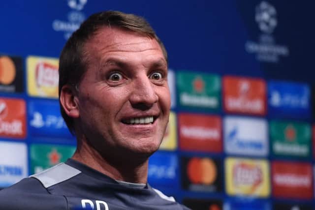 Brendan Rodgers saw his side lose 7-0 to Barcelona last night. Picture: AFP/Getty