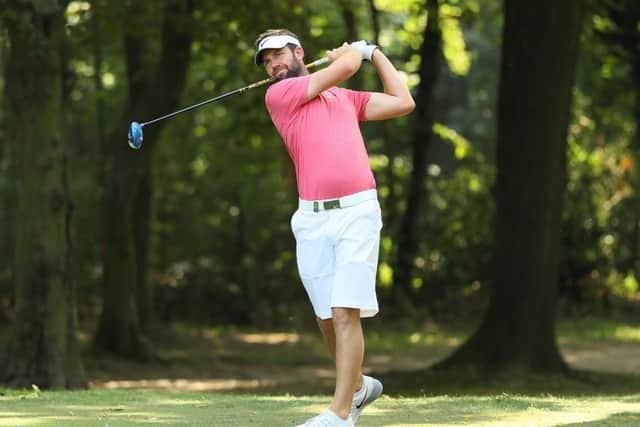 Scott Jamieson of Scotland tees off on the 2nd hole during a pro-am ahead of the Italian Open in Monza. Picture: Andrew Redington/Getty Images