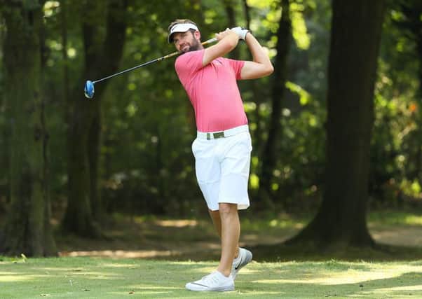 Scott Jamieson of Scotland tees off on the 2nd hole during a pro-am ahead of the Italian Open in Monza. Picture: Andrew Redington/Getty Images