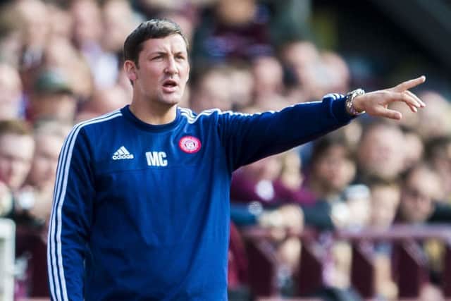 Hamilton player/manager Martin Canning saw his side defeated at Tynecastle on Saturday. Picture: SNS