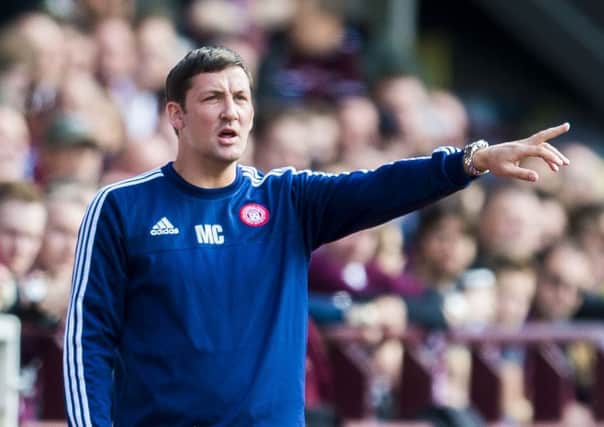 Hamilton player/manager Martin Canning saw his side defeated at Tynecastle on Saturday. Picture: SNS