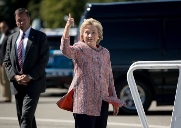 Hillary Clinton back on the campaign trail on Thursday. Picture: AP