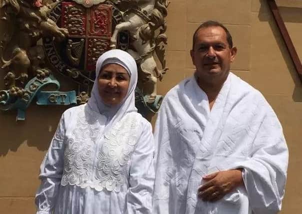 Simon Collis and his wife Huda Majarkech. Picture: iNews