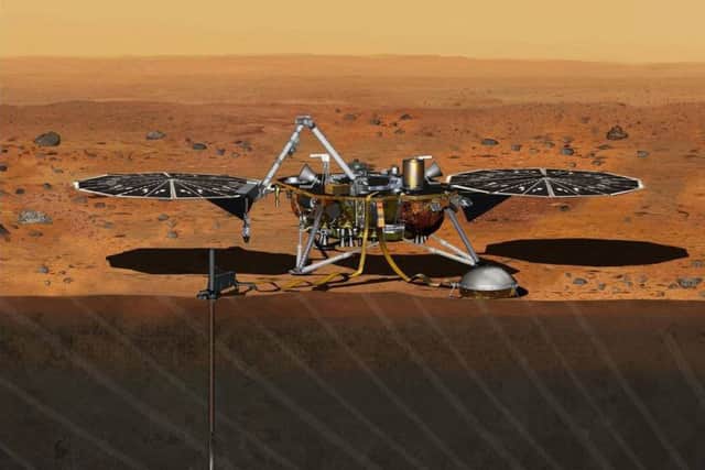An artist's impression of the InSight NASA Mars Rover, which will be launched in November 2018. Picture: NASA