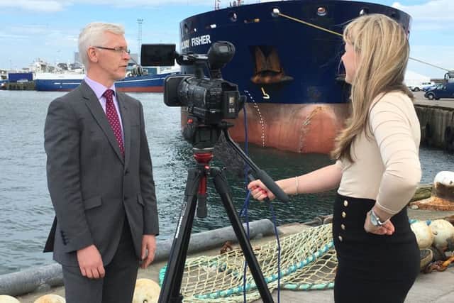 Kim McAllister interviews Ian Laidlaw, chief executive of Peterhead Harbour. She joined a growing number of Scots by becoming self-employed in 2010. Picture: Contributed