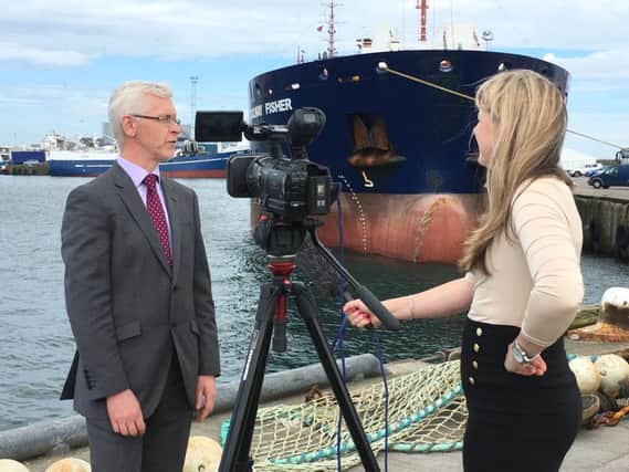 Kim McAllister interviews Ian Laidlaw, chief executive of Peterhead Harbour. She joined a growing number of Scots by becoming self-employed in 2010. Picture: Contributed