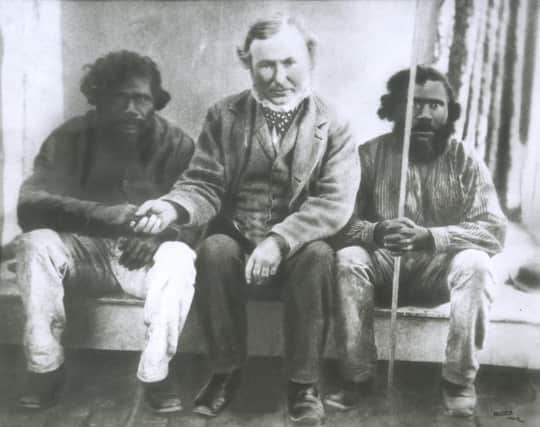 Angus McMillan  with two aboriginals. Picture: Deadline