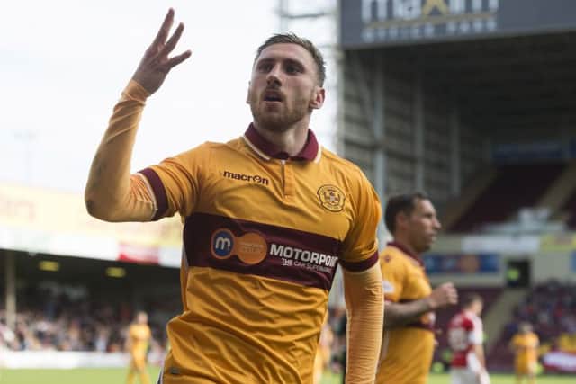 Louis Moult bagged four goals for Motherwell against Hamilton. Pic: SNS