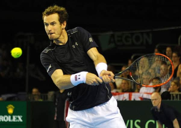 Andy Murray will hope to get Britain back to 2-2 in the singles today. Pic: SNS