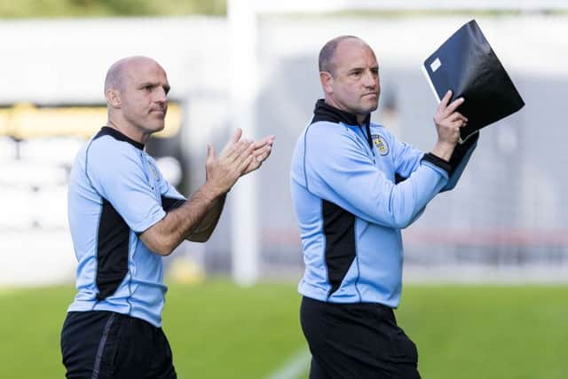 Alex Rae (left) with assistant manager David Farrell, who have been sacked by St Mirren. Picture: SNS.