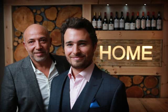 Josh Littlejohn, right, with Dean Gassabi of Maison Bleue at Social Bite's new venture, Home. Picture: Stewart Attwood