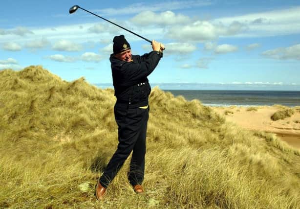 Donald Trump at his golf course in Menie. Picture: PA