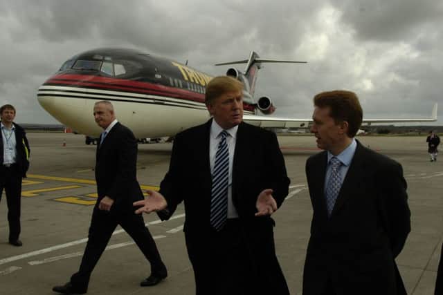 Donald Trump at Aberdeen Airport. Picture: TSPL