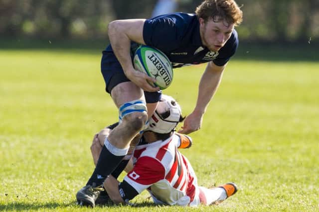 Thomas Gordon in action for Scotland