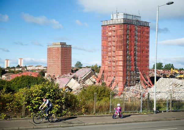 The day after the partial demolition of the Red Road flats. Picture: John Devlin