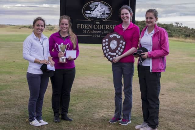 Left to right Molly Richmond, Kirsty Brodie, Katie Darling and Rachel Alford (Aston University), who finished joint fifth in the scratch contest.