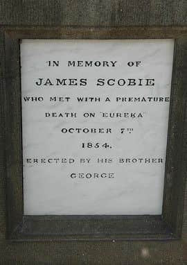 Memorial in Ballarat to James Scobie, the Scots gold digger murdered in 1854. Picture: Wikipedia