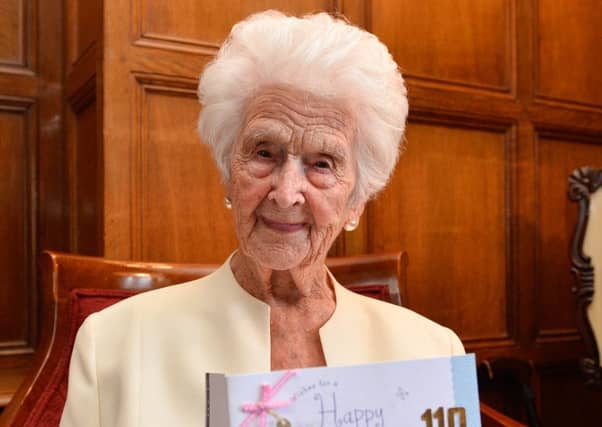 Grace Jones celebrates her 110th birthday. Picture: SWNS