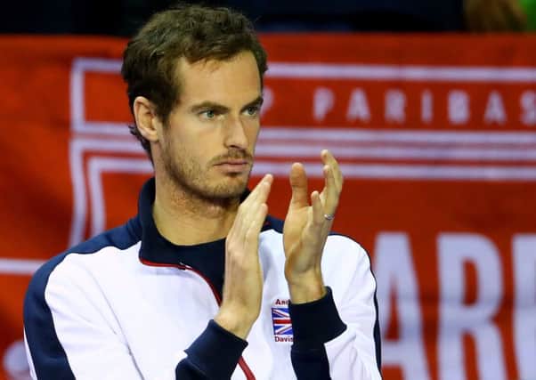 Andy Murray suffered a thigh injury during the Davis Cup semi-final against Argentina.  Picture: Clive Brunskill/Getty Images