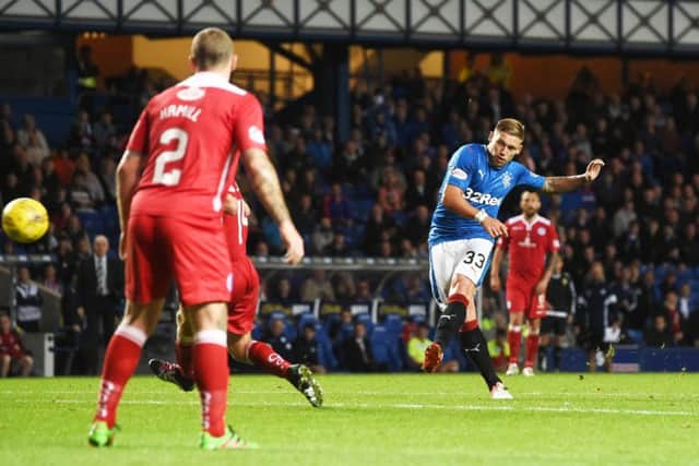 Rangers' Martyn Waghorn scores his side's second goal against Queen of the South. Picture: Craig Foy/SNS