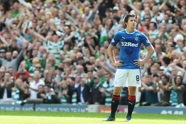 Joey Barton's appearance for Rangers in the Old Firm derby defeat at Celtic Park earlier this month may have been his last for the Ibrox club. Picture: John Devlin