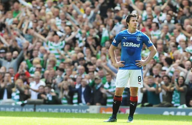 Joey Barton's appearance for Rangers in the Old Firm derby defeat at Celtic Park earlier this month may have been his last for the Ibrox club. Picture: John Devlin
