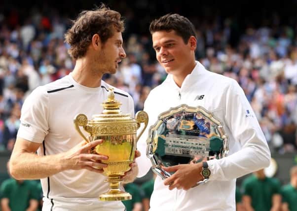 Andy Murray got the better of Milos Raonic in the Wimbledon final and the pair look set to meet again after Britain drew Canada in the opening round of the 2017 Davis Cup.  Picture: Julian Finney/Getty Images
