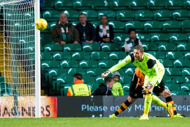 Craig Gordon, who was elevated to the first team for Wednesdays Betfred Cup match against Alloa, has improved with his feet under Brendan Rodgers, says the manager. Picture: SNS