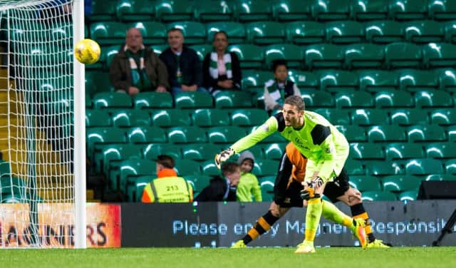 Craig Gordon, who was elevated to the first team for Wednesdays Betfred Cup match against Alloa, has improved with his feet under Brendan Rodgers, says the manager. Picture: SNS