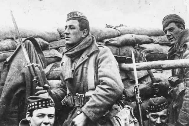 Members of a British Highland regiment in a trench in 1915. Photograph: Topical Press Agency/Hulton Archive/Getty Images