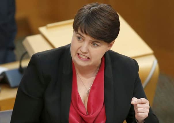 Ruth Davidson was the subject of a crude sketch at a political rally