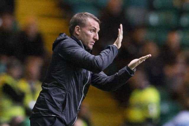 Brendan Rodgers wasn't happy with the amount of times BT Sport replayed Craig Gordon's challenge. Picture: PA
