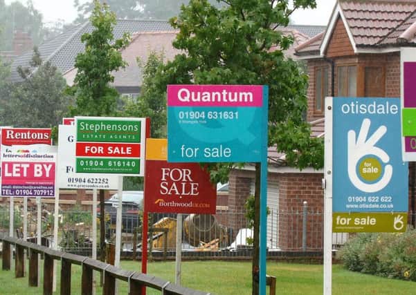 File photo dated 14/08/2007 showing a large number of For Sale and To Let signs stand outside residential property in York. PRESS ASSOCIATION Photo. Issue date: Monday November 26, 2007. House prices fell for the second month in a row during November as higher interest rates continued to hit the market, figures showed today. See PA story MONEY House. Photo credit should read: John Giles/PA Wire
