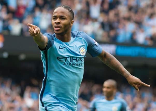 Sterling is beginning to justify his Â£49m price tag and looks a different player under Pep Guardiola. 
Photograph: Richard Heathcote/Getty Images