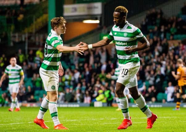 Celtic's Moussa Dembele and James Forest scored in the quarter-final win over Alloa. Picture: SNS