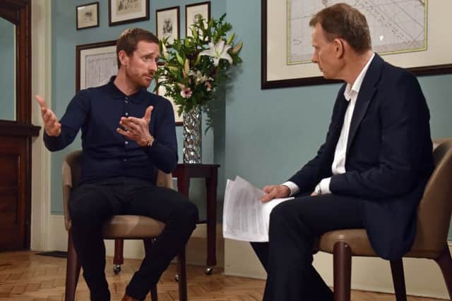Sir Bradley Wiggins during an interview with Andrew Marr for the the BBC's Andrew Marr Show. Picture: Jeff Overs/BBC/PA Wire