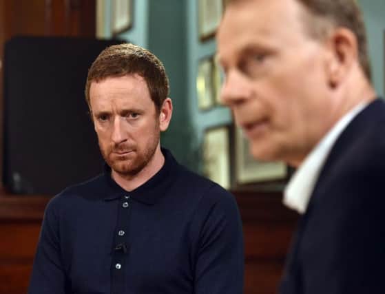 Sir Bradley Wiggins during an interview for the BBC's Andrew Marr Show. Picture: Jeff Overs/BBC/PA Wire