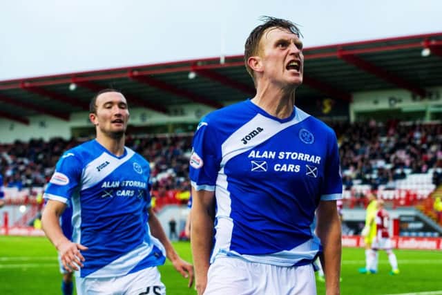 St Johnstone's Liam Craig celebrates his equaliser against Hamilton Accies. Picture: SNS.