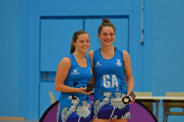 Niamh McCall, right, with Thistles team-mate Kelly Boyle. Picture: Contributed