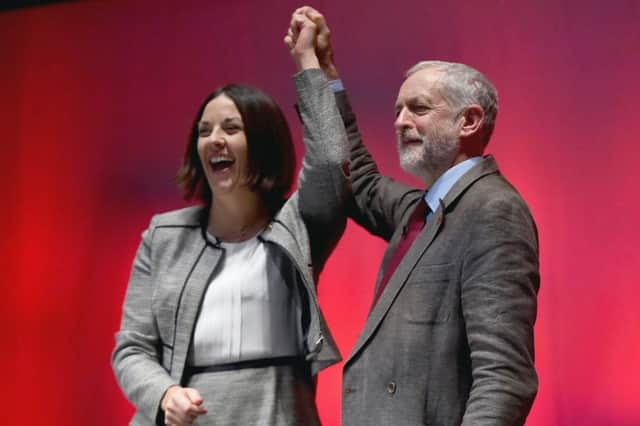 Labour leader Jeremy Corbyn and Kezia Dugdale. Picture: Getty
