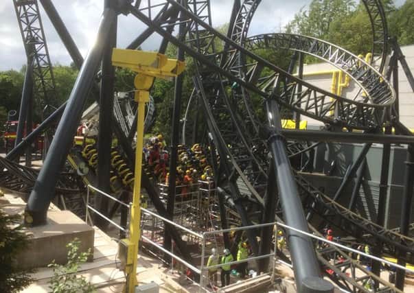 The Smiler at Alton Towers. Picture; West Midlands Ambulance Service