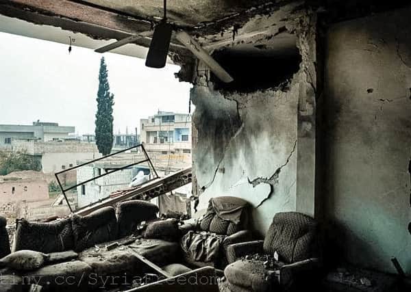 A house in Syria destroyed in the conflict.