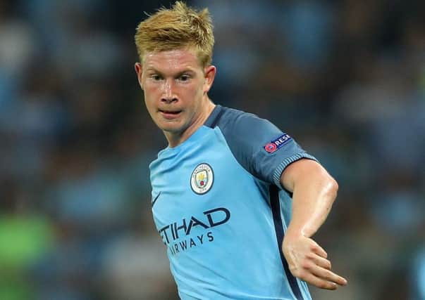 Manchester City midfielder Kevin De Bruyne is expected to be sidelined for four weeks.