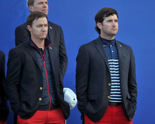 Bubba Watson, right, was on the losing side at Gleneagles two years ago. Picture: Jane Barlow